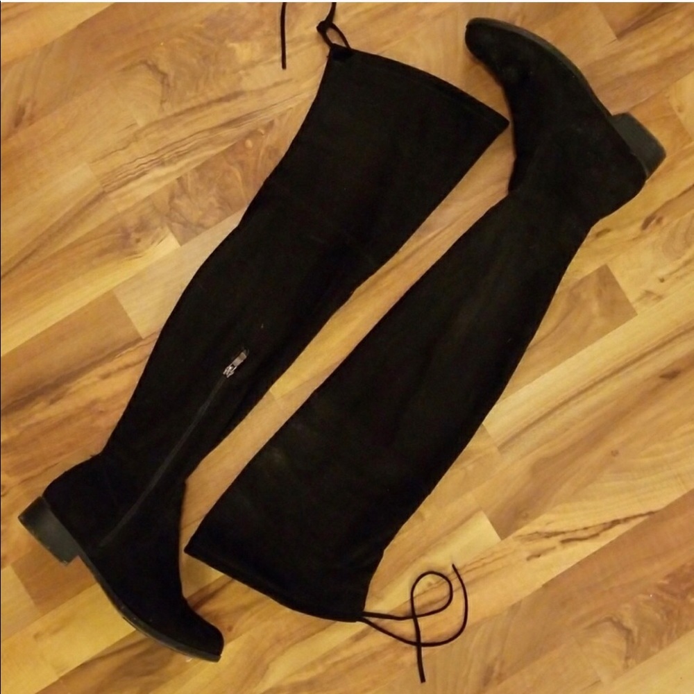 Black thigh high boots